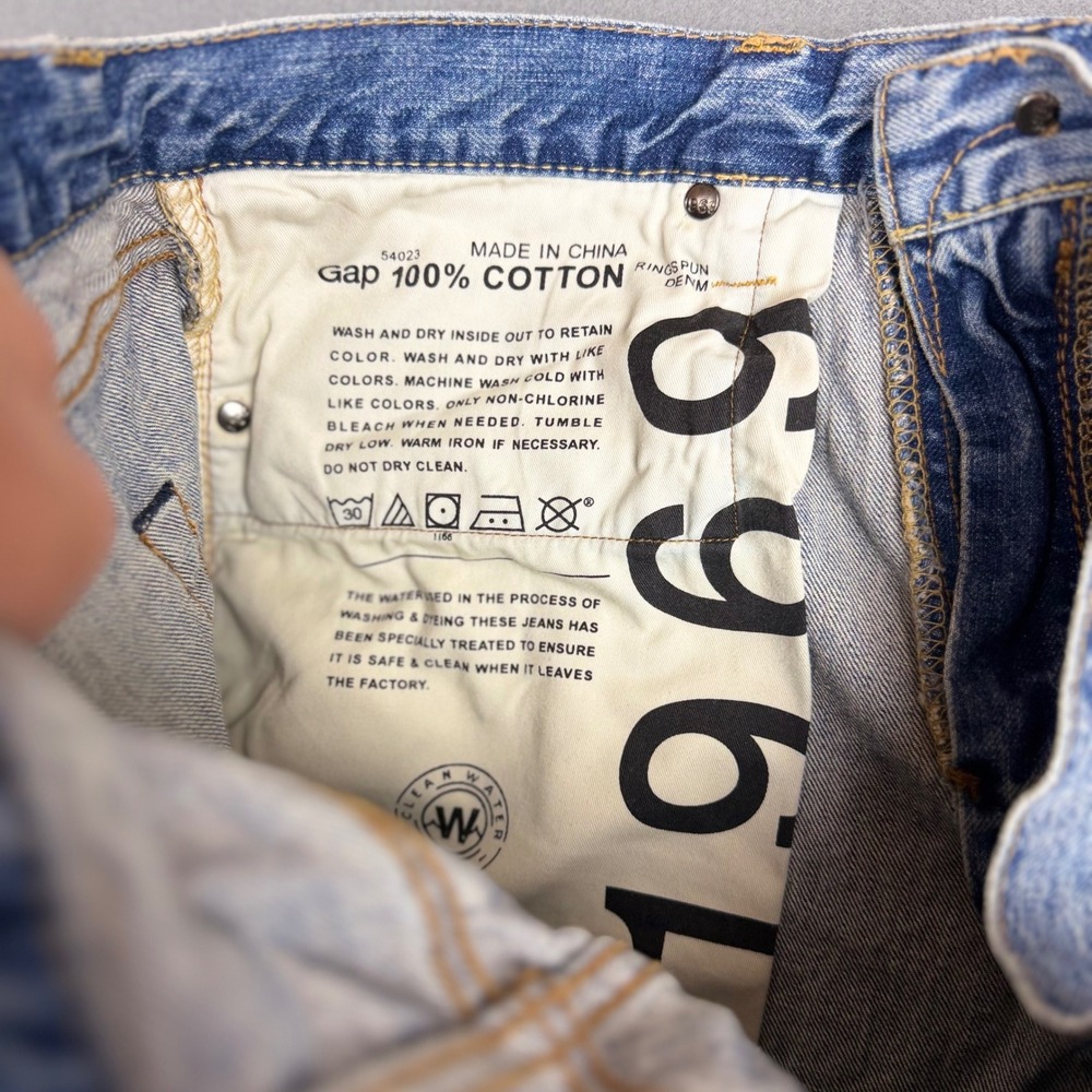 Gap 1969 Loose Fit Mens Jeans 36x32 Light Wash‎ Blue 100% Cotton Denim Skater - Picture 6 of 9